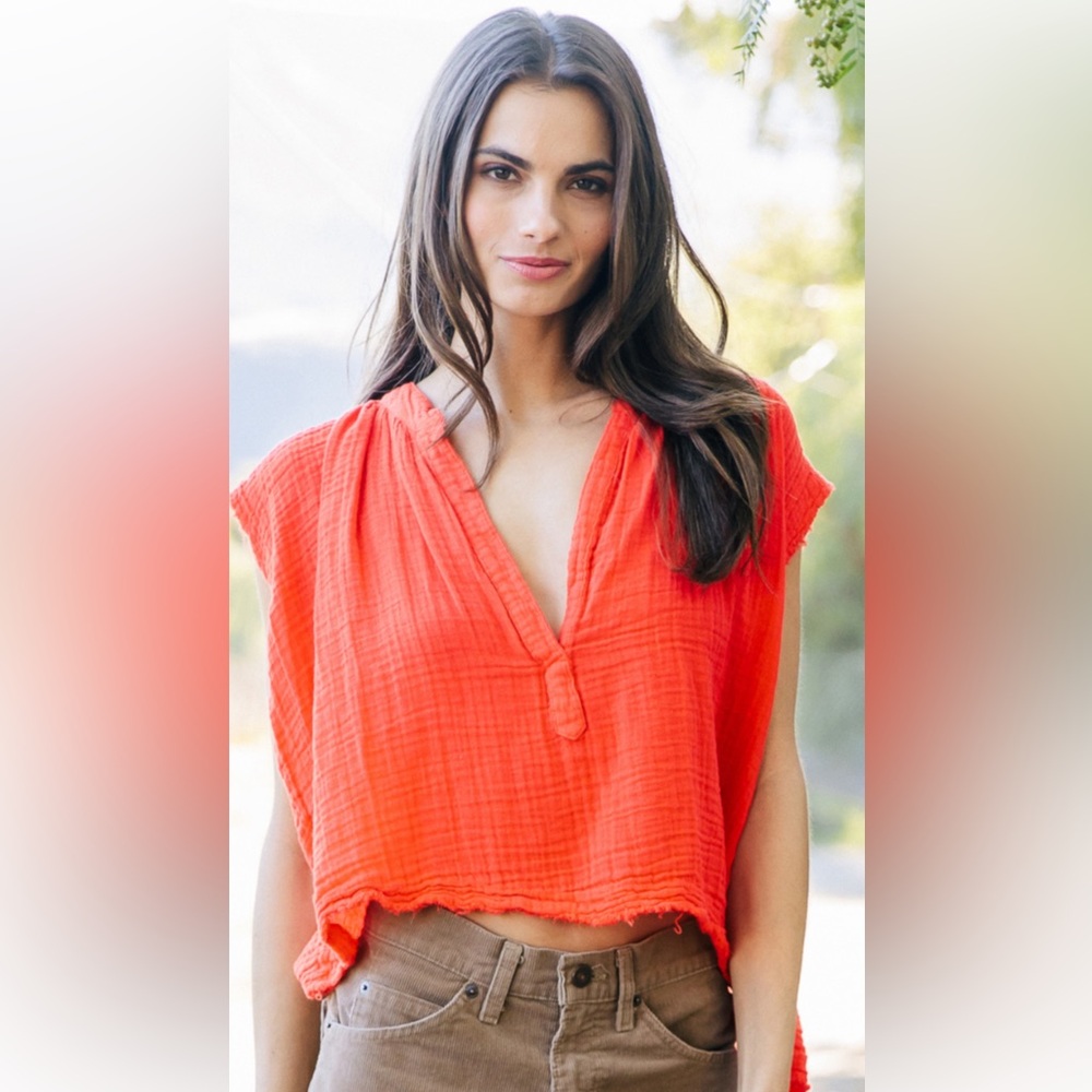 9 Seed Women's Vibrant Orange Top